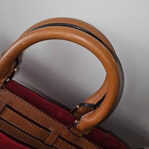 Michael Kors Kingsbury Red Canvas Bucket Handbag Bag